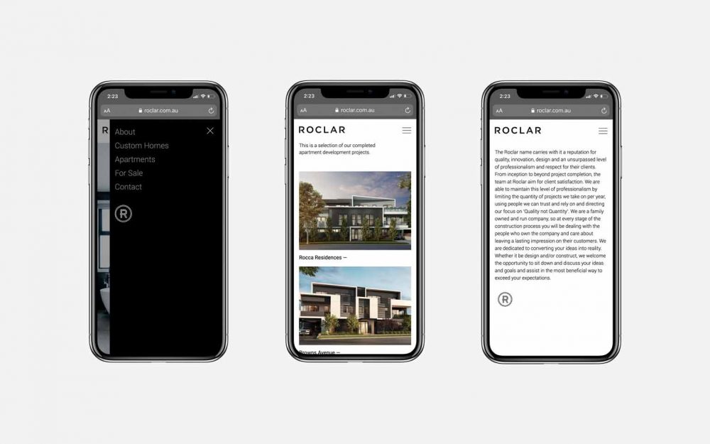 Roclar Constructions Website thumbnail